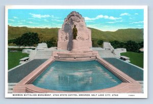 Mormon Battalion Monument State Capitol Salt Lake City Utah UNP WB Postcard M1