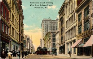 PC Baltimore Street, Looking West from Calvert Street in Baltimore, Maryland