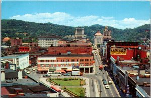 North Carolina Asheville Looking Down Pritchard Park and Patton Avenue