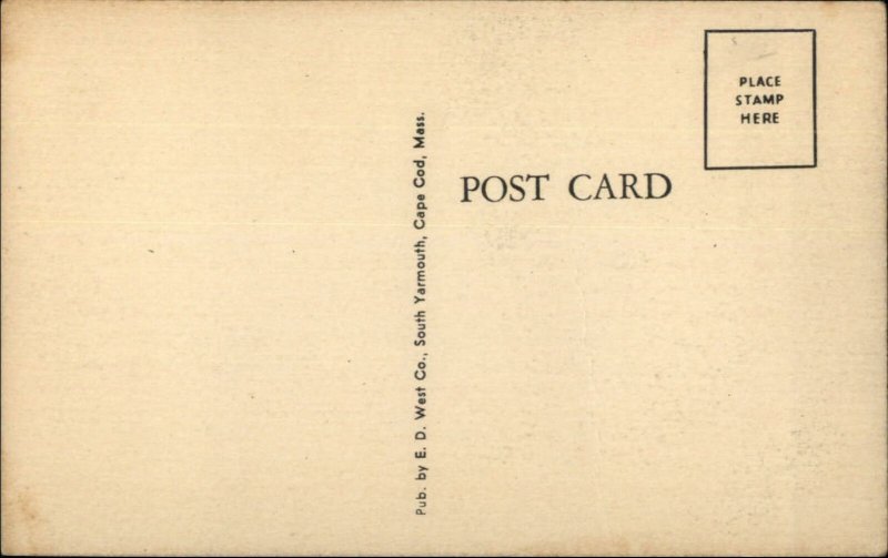 Wellfleet Cape Cod MA Savings Bank b&w c1940s Postcard