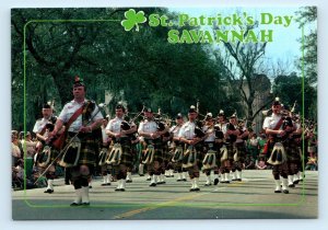 SAVANNAH, Georgia GA ~ Parade ST. PATRICK'S DAY Kilts Bagpipes 4x6 Postcard