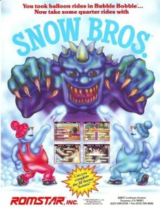 Snow Bros Arcade FLYER 1990 Original NOS Video Game Artwork Sheet Scarce