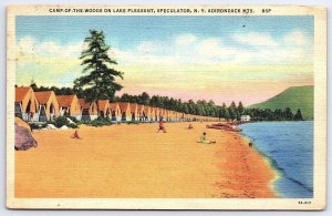1941 Camp Of The Woods On Lake Pleasant Adirondacks Mts New York Posted Postcard