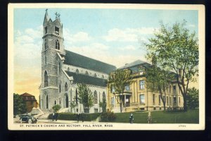 Fall River, Massachusetts/MA/Mass Postcard, St Patrick's Church & Rectory