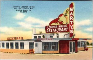 Postcard RESTAURANT SCENE Virginia Beach Virginia VA AL0579