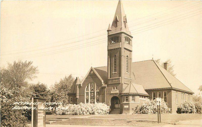Bedford Iowa 1920s Taylor County Methodist Church RPPC real photo 9727