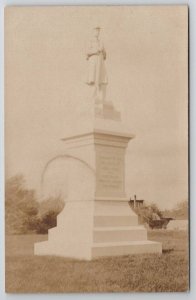 RPPC Raynham MA Civil War Monument Massachusetts c1905 Real Photo Postcard R21
