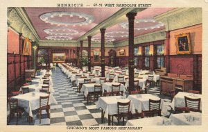 Chicago IL Henrici's Restaurant Curt Teich Postcard