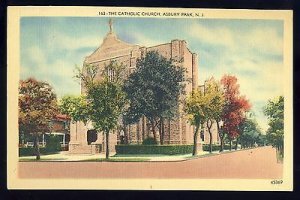 Nice Asbury Park, New Jersey/NJ Postcard, The Catholic Church