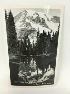 Fairy Pool Rainier National Park Postcard RPPC Real Photo Mirror Reflection