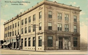 First National Bank Building Lawton OK c1913 Postcard F42