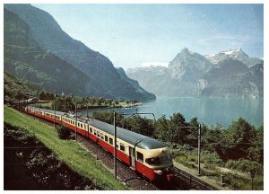 Trans Europ Express Train Postcard Zurich Lugano Milano Lausanne Paris Postcard-