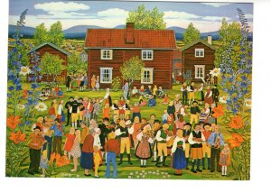 Spelmansstamma Painting by Stina Sunesson, Swedish Folk Music Festival, 1974