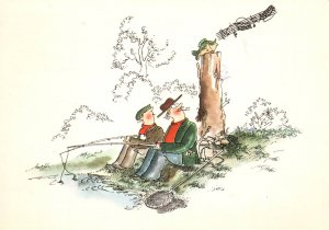 Fish Singing on Tree,Fishermen Comic BIN