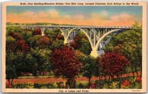 Fort Snelling Mendota Bridge Concrete Arch Bridge Lakes Parks Minnesota Postcard