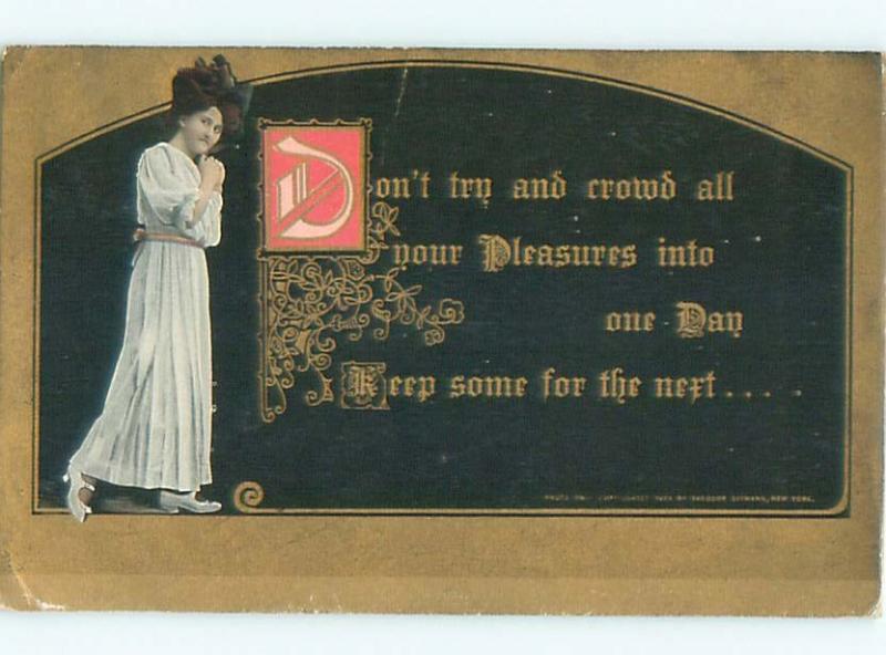 Divided-Back PRETTY WOMAN Risque Interest Postcard AA7797