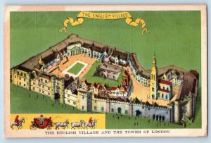 c1933 English Village & The Town Of London Chicago World Fair Illinois Postcard