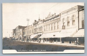 MORRIS MN ATLANTIC AVE. ANTIQUE REAL PHOTO POSTCARD RPPC Wells Bros. Hanson Co.