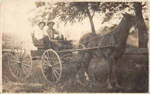 J5/ Albia Iowa RPPC Postcard c1910 Men Horse-Drawn Wagon 70