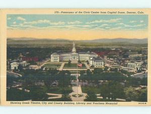 Unused Linen PANORAMIC VIEW Denver Colorado CO hp4005