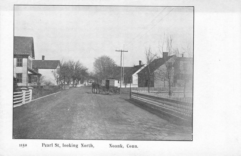 Pearl Street Scene, Noank, Connecticut Groton, CT ca 1900s Vintage Postcard