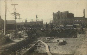 Perry NY Disaster or Construction Scene c1905 Real Photo Postcard