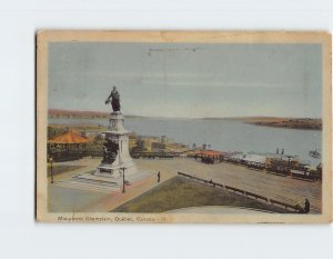 Postcard Monument Champlain, Quebec City, Canada