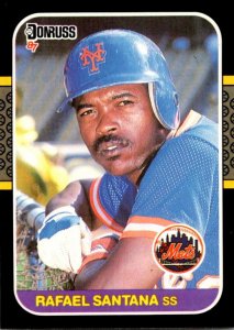 1987 DONRUSS Baseball Card Rafael Santana New York Mets sun0554