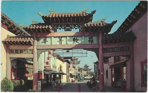 1968 postcard Chinatown Los Angeles California