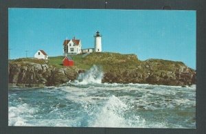 Post Card York Beach ME Lighthouse Lighted Up In 1879