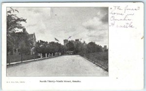 OMAHA, Nebraska NE  ~ NORTH THIRTY-NINTH STREET Scene 39th St. c1900s Postcard