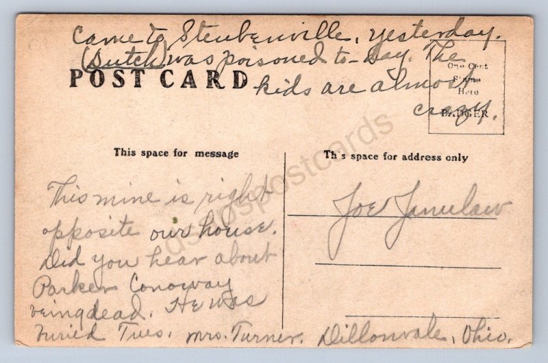 J87/ Dillonvale Ohio RPPC Postcard c1910 Dillon No2 Coal Mine Operation 424