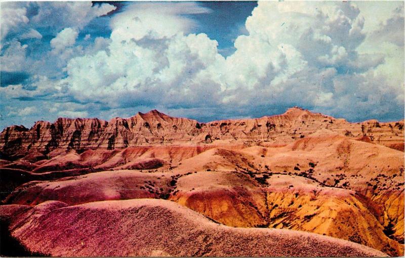 Yellow Mounds Big Badlands South Dakota SD Postcard