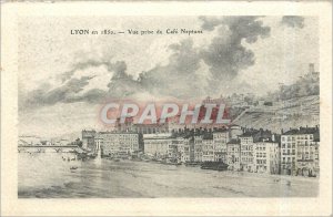 Old Postcard Lyon in 1850-View from Neptune Coffee @