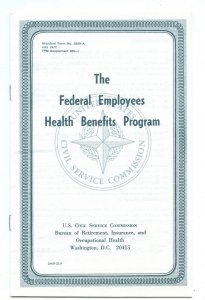 Federal Employees Health Benefits Program Vintage July 1972 Booklet 