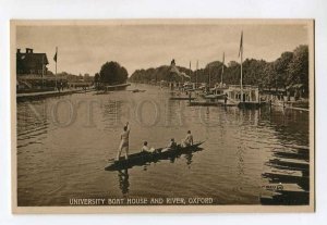 287168 UK OXFORD University boat house & river Vintage postcard