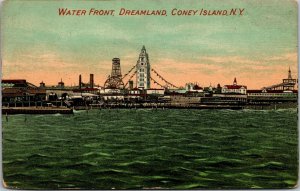 Vtg Coney Island New York NY Dreamland Water Front View 1910s Postcard