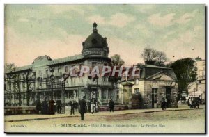 Saint Cloud Old Postcard The Blue Flag Park Place d & # 39armes Entree park