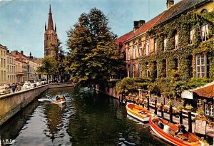 Dijver et Eglise Notre Dame Bruges Belgium 1972 