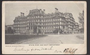 DC WASHINGTON State War and Navy Department by The Blind at C.P.I. pm1907 Und/B