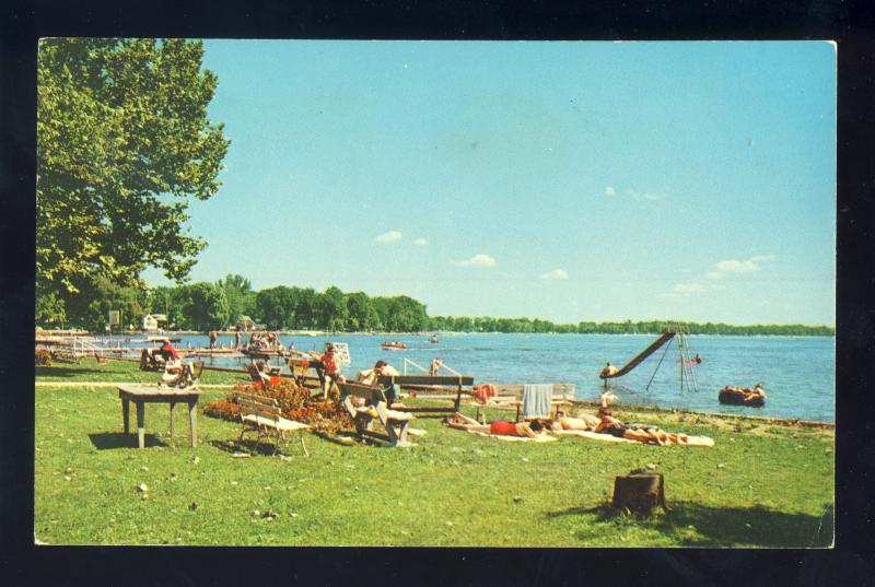 Lake Wawasee, Indiana/IN Postcard, Oakwood Hotel Beach, 1975!