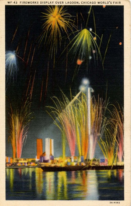 IL - Chicago. 1933 World's Fair, Century of Progress. Fireworks