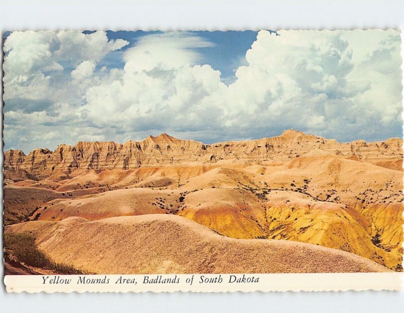 Postcard Yellow Mounds Area, Badlands of South Dakota