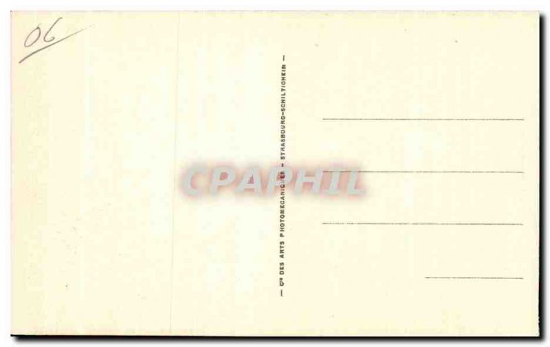 Old Postcard Juan les Pins and the beach linede