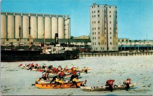 VINTAGE POSTCARD THE ICE CANOE RACE AT THE CARNAVAL DE QUEBEC CANADA 1970s 