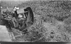 J29/ Panama Railroad RPPC Postcard c1910 Railroad Wreck Disaster Loco 220