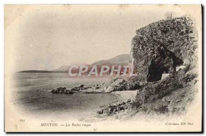 Old Postcard Menton Les Roches Rouges