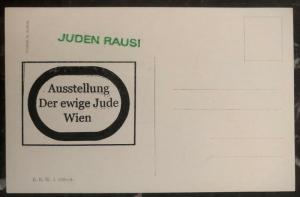 1938 Germany Mint Postcard Eternal Jew Museum Exhibit Judaica Invisible Enemy