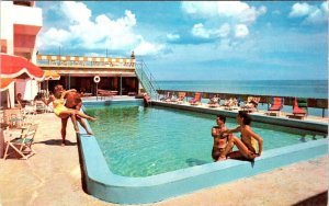 Miami Beach, FL Florida  JOHNINA HOTEL Pool Scene  ca1950's Advertising Postcard