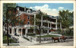 Roanoke Virginia VA Jefferson Hospital Vintage Postcard